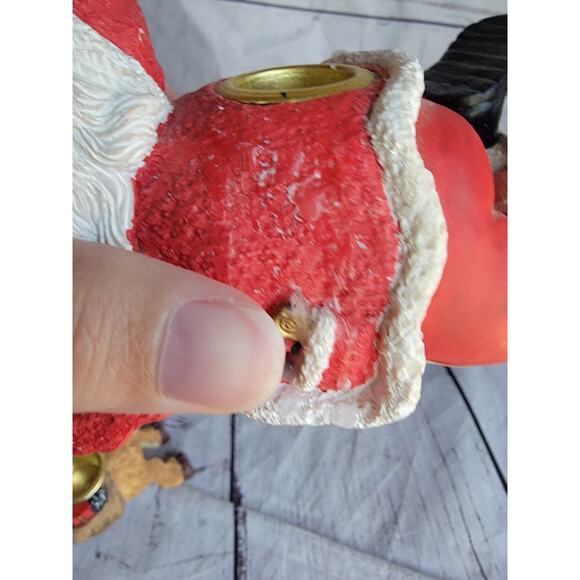 2 Winkles Wonderland 1996 Gift Innovations Santa Set Candle Holders Reindeer - Picture 12 of 12